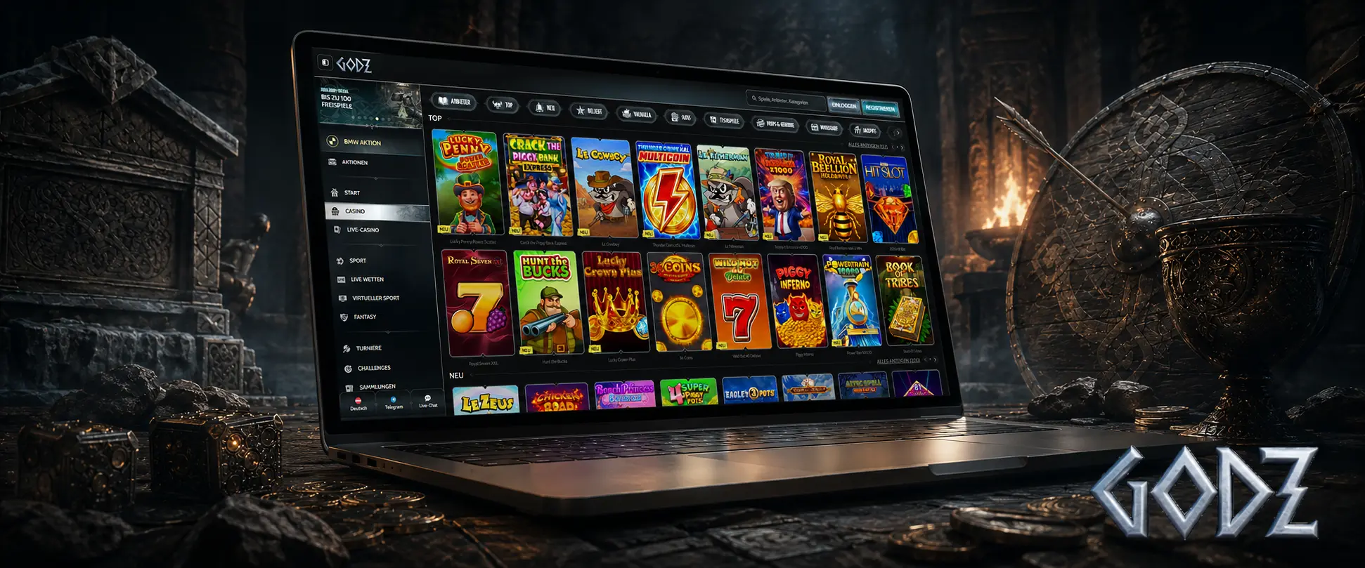 Spielauswahl bei Godz Casino